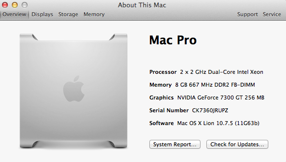 Mac OS X Lion, Mac Pro 2006